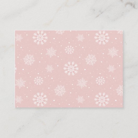 ピンクのおむつラッフルベビーシャワー外は寒い エンクロージャーカード (裏面)