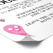 ピンクのおむつ思考ハロウィーン赤ちゃんシャワーサイン ポスター (角)