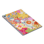 ピンクのおもしろいカラフルフローラ ノートブック (右側)