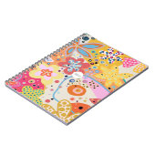 ピンクのおもしろいカラフルフローラ ノートブック (左側)