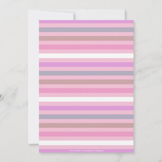 ピンクのおもしろいバンティング | 誕生日パーティーの招待 招待状 (裏面)