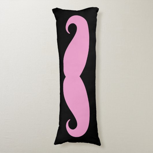 ピンクのおもしろい口ひげの女の寝室のベッドデコール ボディピロー (正面縦)