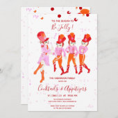 ピンクのおもしろい水色のナツクラッカーバレエの休日 招待状 (正面/裏面)