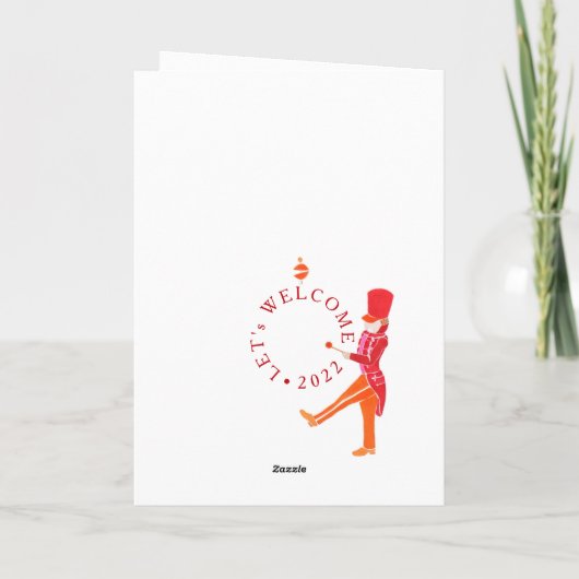 ピンクのおもしろい水色のナツクラッカーバレエ シーズンカード (裏面)