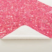 ピンクのおもしろい輝くグリッターパターン、彼女のための贈り物 シェルパブランケット (3/4)