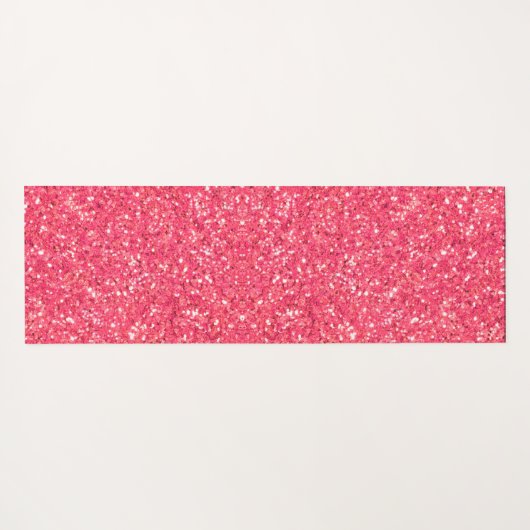 ピンクのおもしろい輝くグリッターパターン、彼女のための贈り物 ヨガマット (裏面(横))