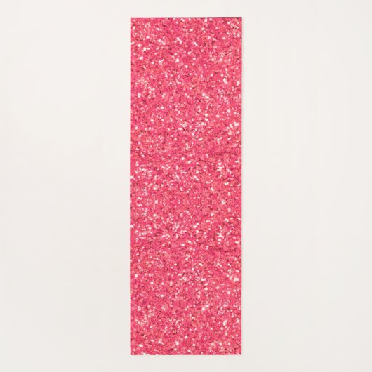 ピンクのおもしろい輝くグリッターパターン、彼女のための贈り物 ヨガマット (裏面)
