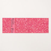 ピンクのおもしろい輝くグリッターパターン、彼女のための贈り物 ヨガマット (正面(横))