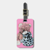 ピンクのおもちゃテディとアヒルの子供はラゲッジタグと名付けられた ラゲッジタグ (正面縦)