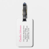 ピンクのおもちゃテディとアヒルの子供はラゲッジタグと名付けられた ラゲッジタグ (裏面縦)