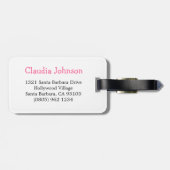 ピンクのおもちゃテディとアヒルの子供はラゲッジタグと名付けられた ラゲッジタグ (裏面横)