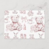 ピンクのおもちゃトイレデジュイベビーシャワーおむつラッフル エンクロージャーカード (裏面)