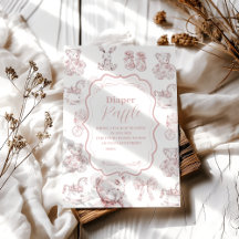 ピンクのおもちゃトイレデジュイベビーシャワーおむつラッフル