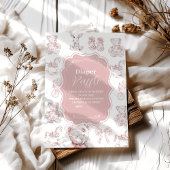 ピンクのおもちゃトイレデジュイベビーシャワーおむつラッフル エンクロージャーカード