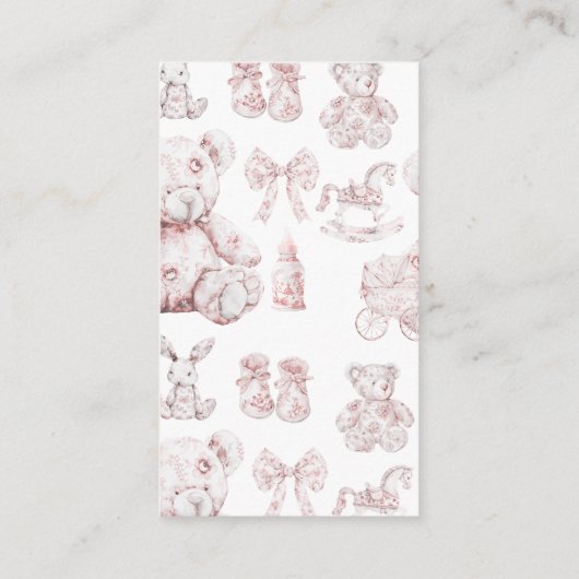 ピンクのおもちゃトイレデジュイ赤ちゃんシャワーブックベビー エンクロージャーカード (裏面)