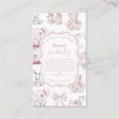 ピンクのおもちゃトイレデジュイ赤ちゃんシャワーブックベビー エンクロージャーカード (正面)