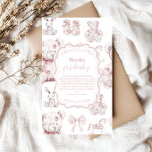 ピンクのおもちゃトイレデジュイ赤ちゃんシャワーブックベビー エンクロージャーカード