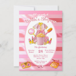 ピンクのおもちゃ人形スリーバースランバーバースデーパーティー 招待状