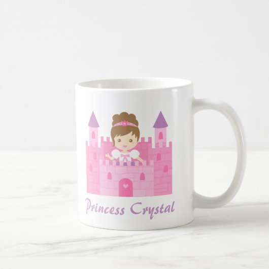 ピンクのお城にいるかわいいお姫様 コーヒーマグカップ (右)