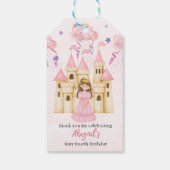 ピンクのお城のプリンセスの誕生日(お姫様・すべての年齢) ギフトタグ (裏面)