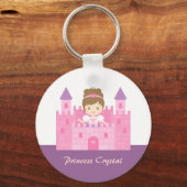 ピンクのお城の可愛いお姫様の童話 キーホルダー (正面)