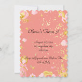 ピンクのお姫様の誕生日のお祝い 招待状 (正面)