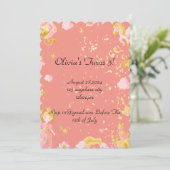 ピンクのお姫様の誕生日のお祝い 招待状 (スタンド正面)