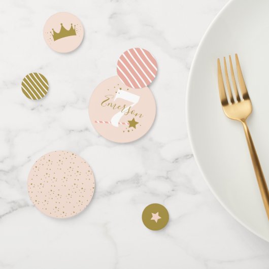 ピンクのお姫様誕生日パーティーのテーブル コンフェッティ (グループ)