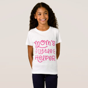 ピンクのお母さんの小さなヘルパーかわいい手書き文字 Tシャツ