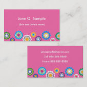 ピンクのお母さんの情報カード コーリングカード (正面/裏面)