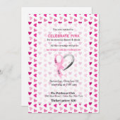 ピンクのお祝いイベント 招待状 (正面/裏面)