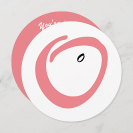 ピンクのお腹かわいい赤ちゃんシャワー招待 招待状