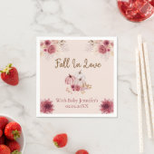 ピンクのかぼちゃの赤ちゃんお披露目会 Rustic Fall In Love スタンダードカクテルナプキン (インサイチュ)
