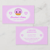 ピンクのかわいいのカップケーキのベーカリーのケーキの名刺 名刺 (正面/裏面)