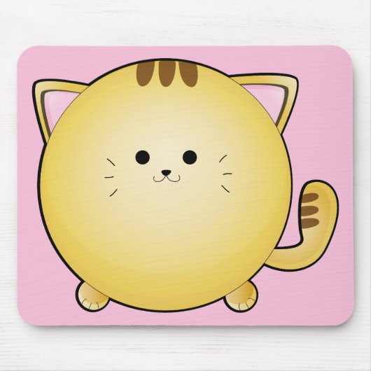 ピンクのかわいいの漫画猫 マウスパッド (正面)