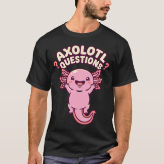 ピンクのかわいいオオサンショウウオのウーパールーパー 困惑 Tシャツ