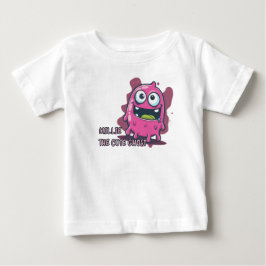ピンクのかわいいカワイイおばけ ベビーTシャツ