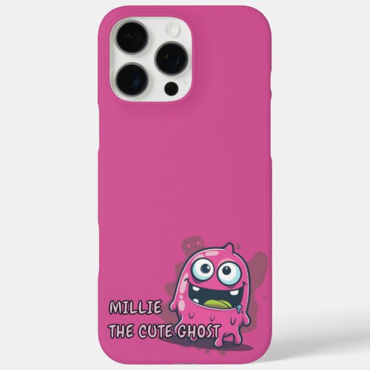 ピンクのかわいいカワイイおばけ Case-Mate iPhoneケース (裏面)