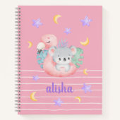 ピンクのかわいいギフト子供へ名パーソナライズされた前 ノートブック (正面)