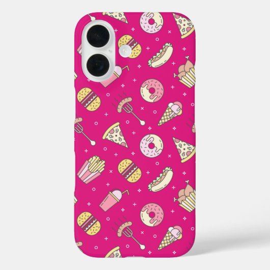ピンクのかわいいジャンクフードパターン | Case-Mate iPhoneケース (裏面)