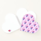 ピンクのかわいいゾウの女の子が恋に ノートブック (内部)