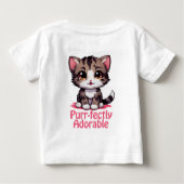 ピンクのかわいいチビねこ ベビーTシャツ (裏面)