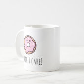 ピンクのかわいいドーナツの漫画おもしろい引用文 コーヒーマグカップ (正面左)