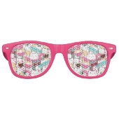 ピンクのかわいいネコのプールパーティーは誕生日 レトロサングラス (正面)
