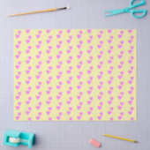 ピンクのかわいいハートのペア 薄葉紙 (クラフト)