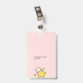 ピンクのかわいいバッジ バッジ (裏面 (クリップ付))