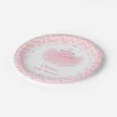 ピンクのかわいいバレリーナのチュチュの女の赤ちゃんのシャワーの供給 ペーパープレート (アングル)