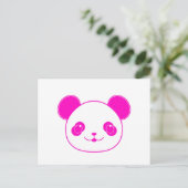 ピンクのかわいいパンダの熊 ポストカード (スタンド正面)