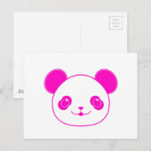 ピンクのかわいいパンダの熊 ポストカード (正面/裏面)