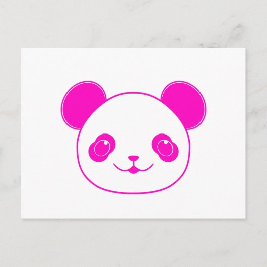 ピンクのかわいいパンダの熊 ポストカード (正面)